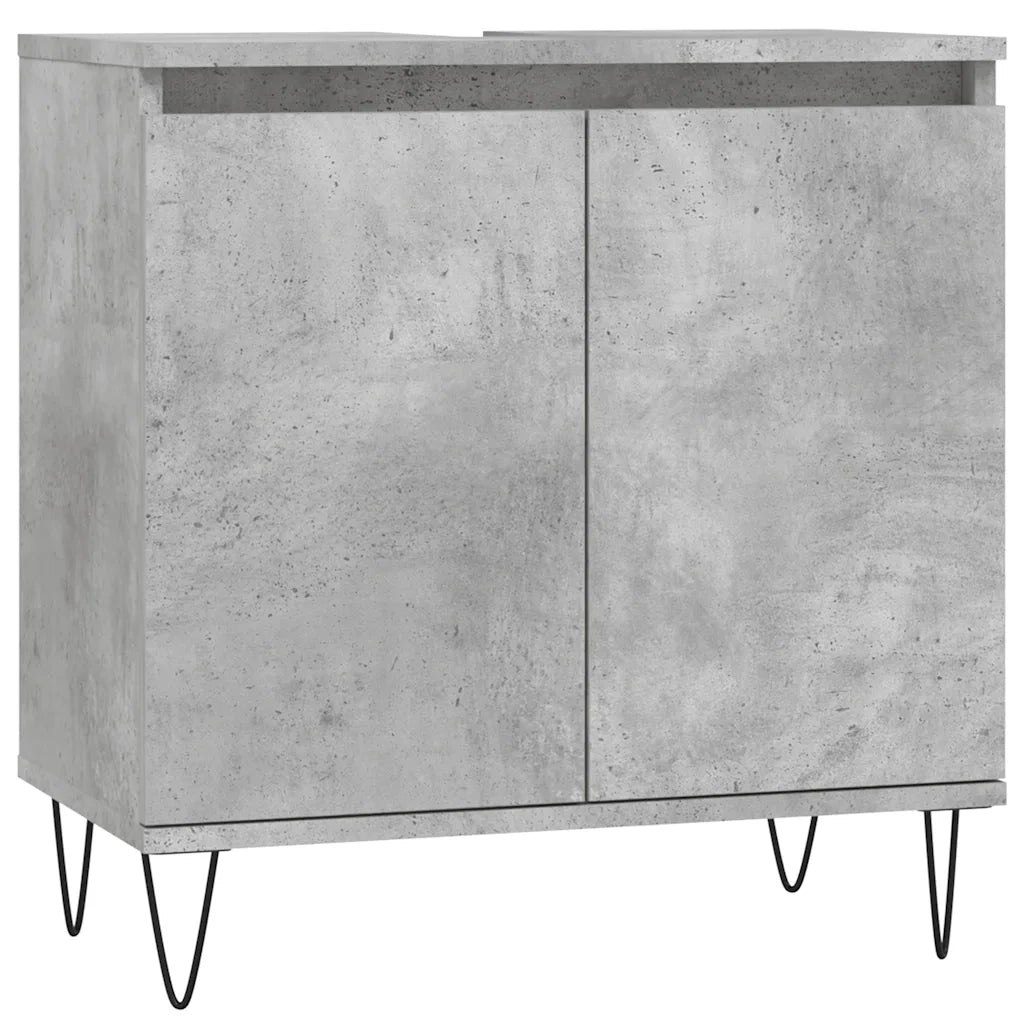 Armadietto da Bagno Grigio Cemento 58x33x60cm Legno Multistratocod mxl 80262