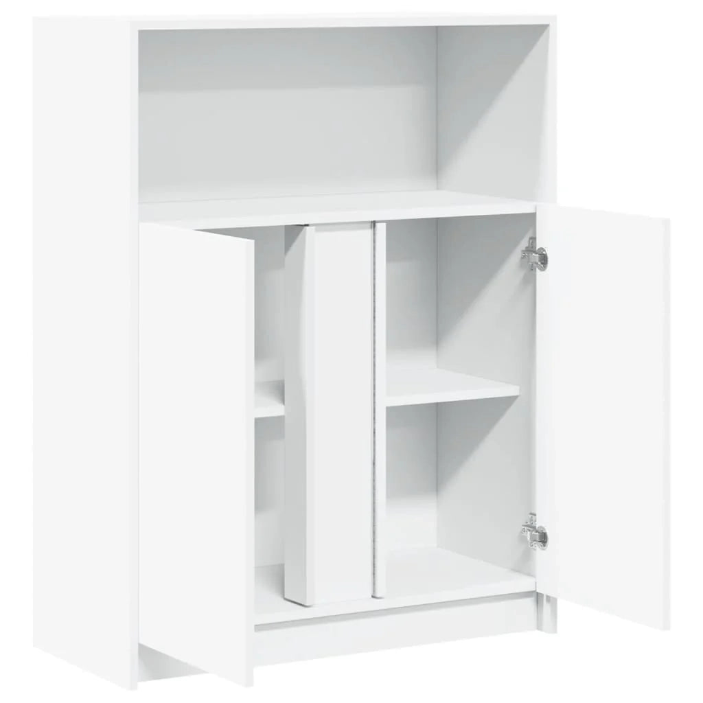 Buffet credenza cassettiera mobiletto mobile contenitore organizer per cucina soggiorno salotto con illuminazione a LED 77 x 34 x 100 cm legno ingegnerizzato bianco 02_0029775