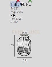 PLAFONIERA OTTONE SATINATO 1 LUCE VETRO FUME 1181OS-PL1-FU