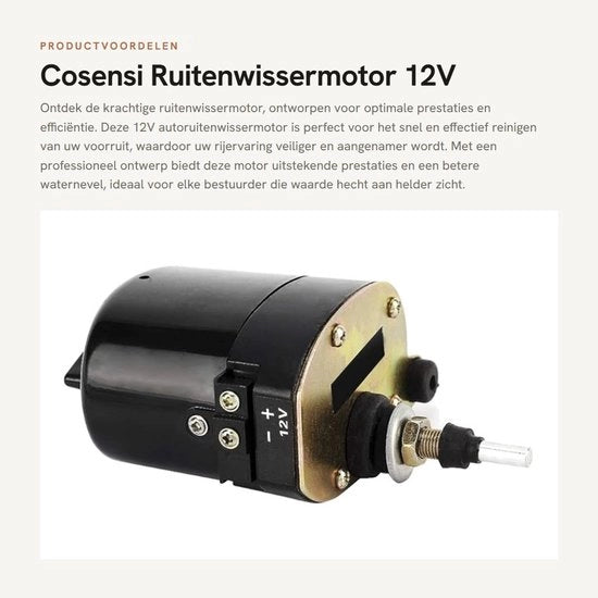 Motor per risciacquo parabrezza 12V - Alta efficienza - 1 pezzo - Pulizia parabrezza anteriore - Progettazione professionale - Adatto per veicoli con parabrezza anteriori