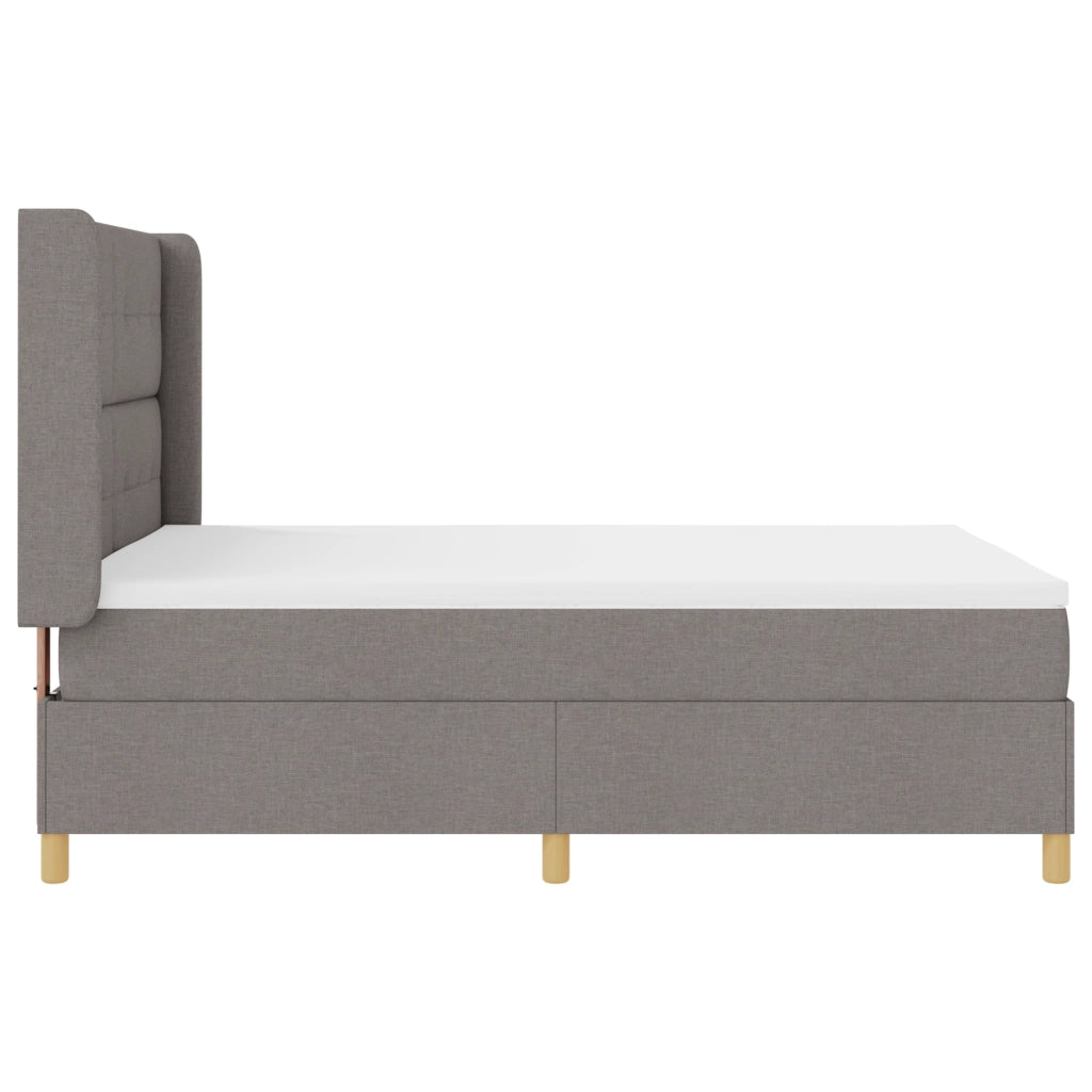 Letto con Rete a Molle e Materasso & LED Tortora 160x200 cm Tessuto