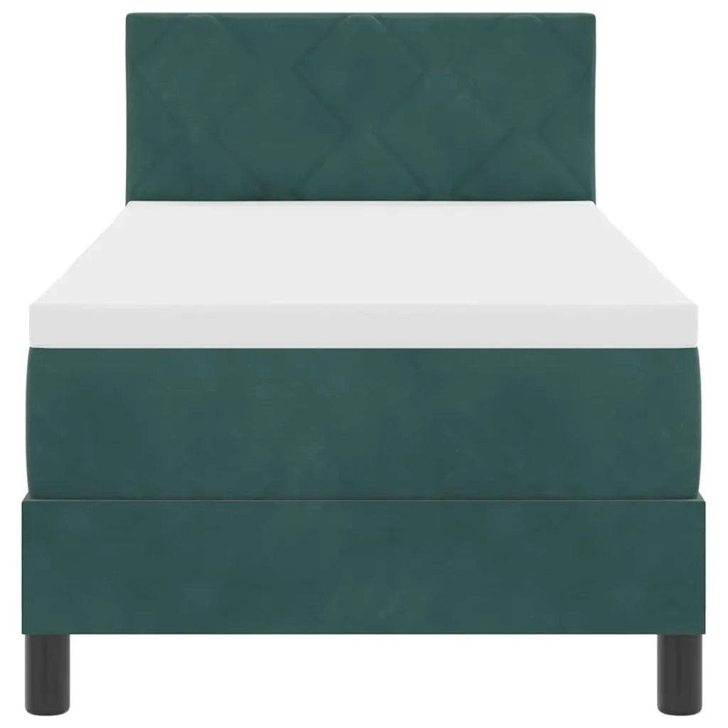 Letto a Sorgente LED con led Verde Scuro 80 x 200 cm Velluto 3342683