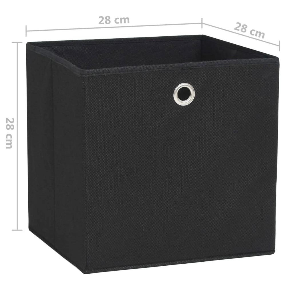 Storage Boxes, 4 Pieces, Non-woven Fabric, 28x28x28 Cm, Black