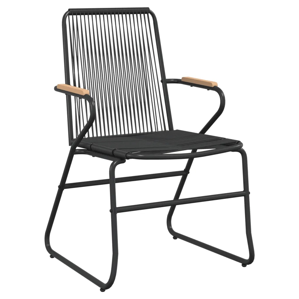 Set da Pranzo da Giardino 3 pz | Set Salotto da Giardino Nero in Rattan PVC