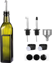 Olio da cucina, 500 ml flacone di olio di oliva con beccuccio, chiusura automatica, cernita e sifone, flacone in vetro, lavabile a mano e in forno a microonde, 1 pezzo, verde