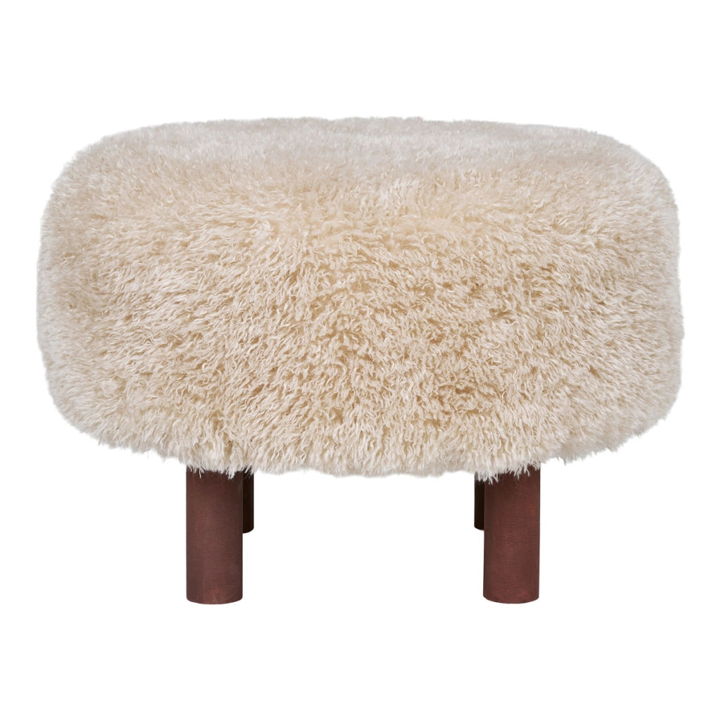 Pouf Inverness, Beige, Poliestere, 50x50x36 cm
