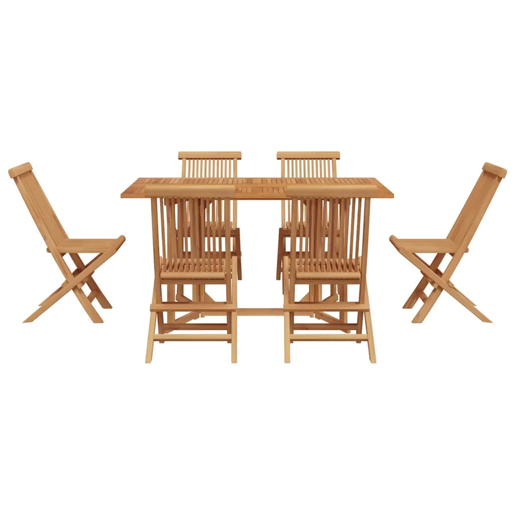 Set da Pranzo per Giardino 7 pcs Marrone Legno di teak solido 3155338