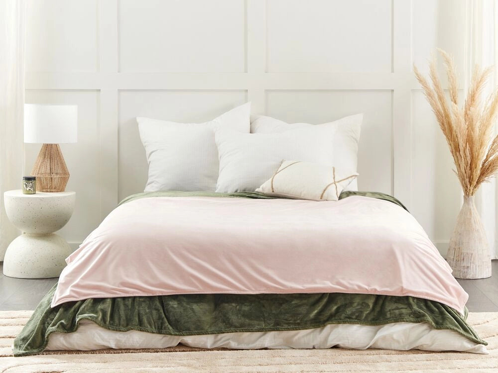 Copripiumino per coperta ponderata Rosa Tessuto poliestere 120 x 180 cm Motivo solido Design moderno Tessile camera da letto