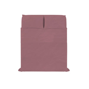 Set Lenzuola Matrimoniale Sopra Sotto e 2 Federe Linea Water Washed Rosso Corallo