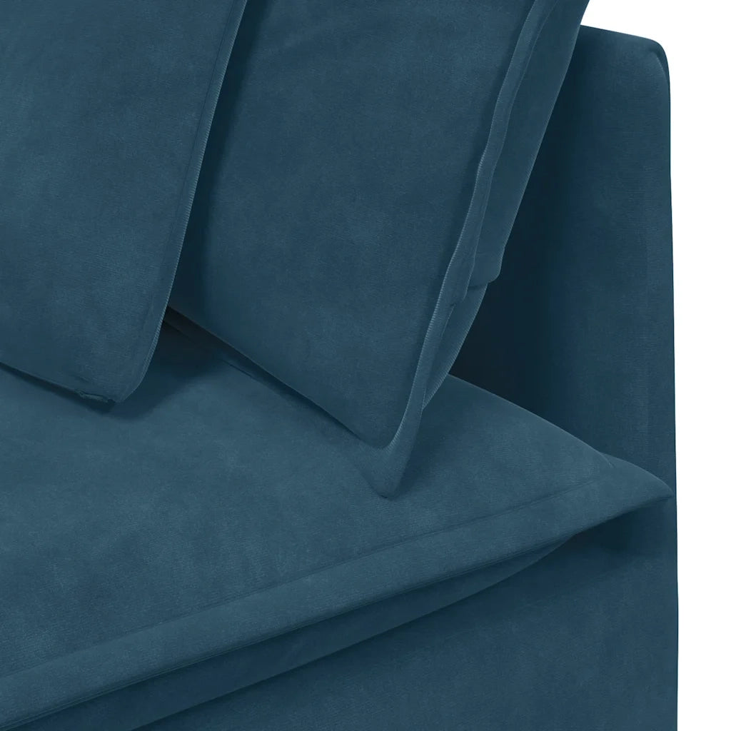 Modulo Angolare Divano Modulare con Cuscini Blu 100 cm CFW6214049