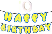 Bandiera di compleanno con tema cartoonesco, decorazione per festeggiamenti