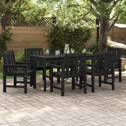 Sedie da Pranzo per Giardino  set da 6 nere 65,5x55,5x88 cm HDPE