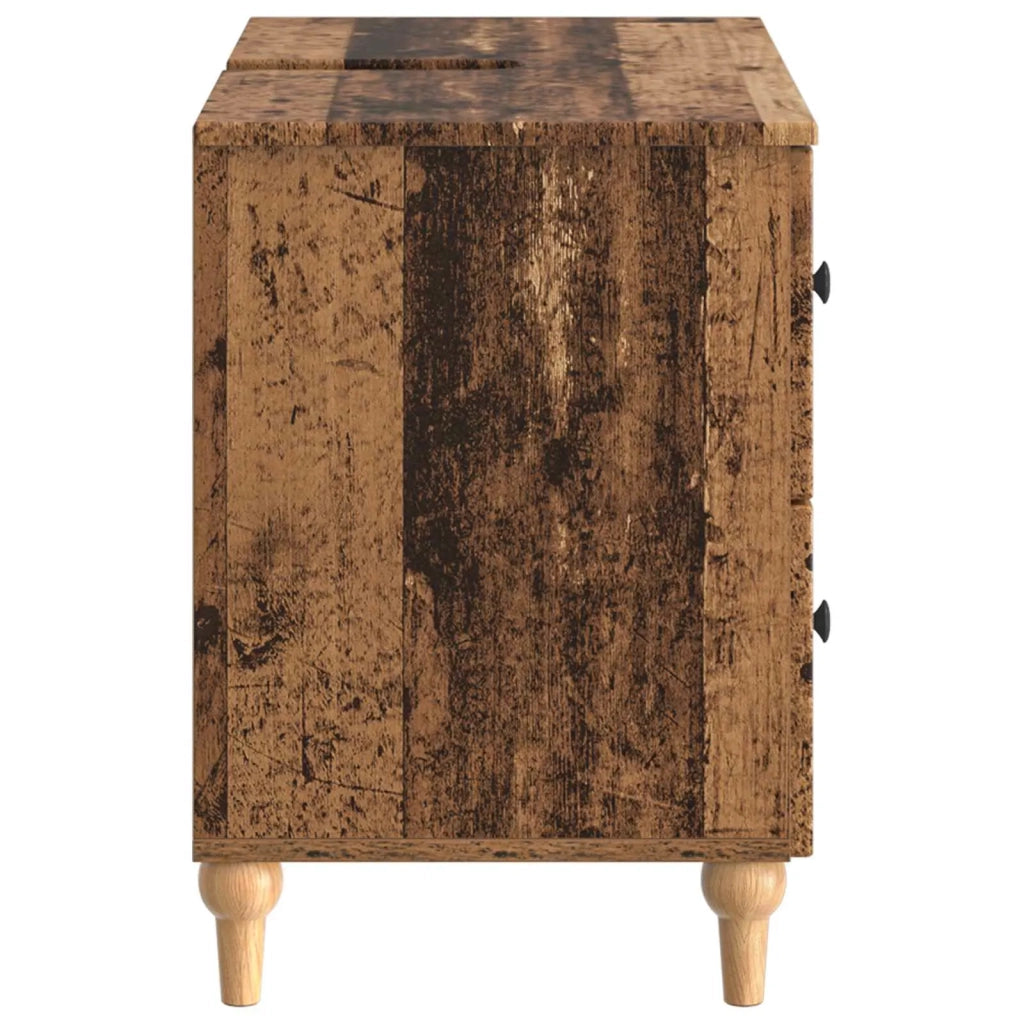 Armadio per Lavabo da Bagno ALKMAAR Legno antico 896143