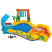 Trade Shop - Piscina Parco Giochi Gonfiabile Con Dinosauro Con Scivolo Canestro Doccia -