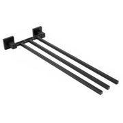 PORTA ASCIUGAMANI 3 ASTE SUPPORTO PER BAGNO DA MURO ASTA CASA NERO 02122