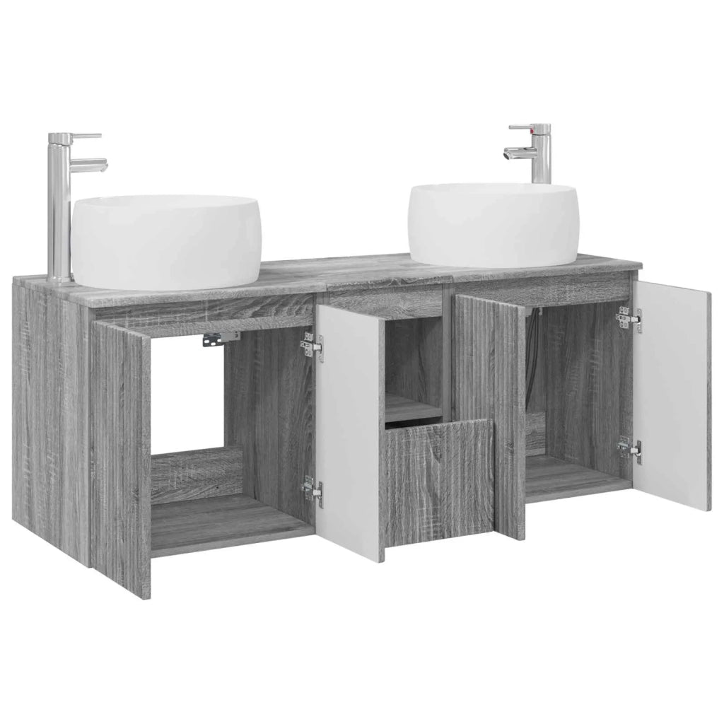 Set di Armadi da Bagno 3 pz Sonoma grigio 49,5 x 44,5 x 66 cm 3405723