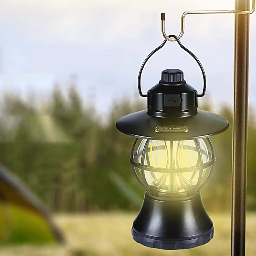 Trade Shop - Lampada Da Campeggio Multifunzionale Led Portatile Lanterna Retrò Per Escursionismo Q-ly32 -