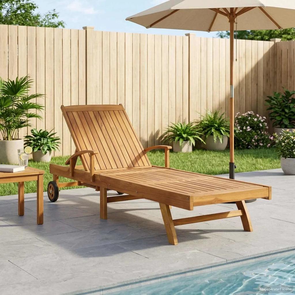 Lettino da sole 1-persona Marrone Legno di teak solido