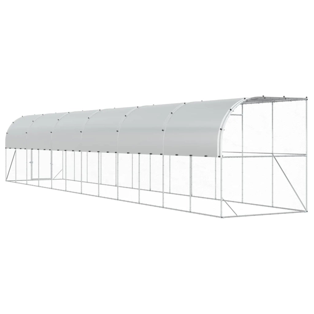 Gabbia per Polli Contro il Muro Argento 600 x 150 x 215 cm 3434740