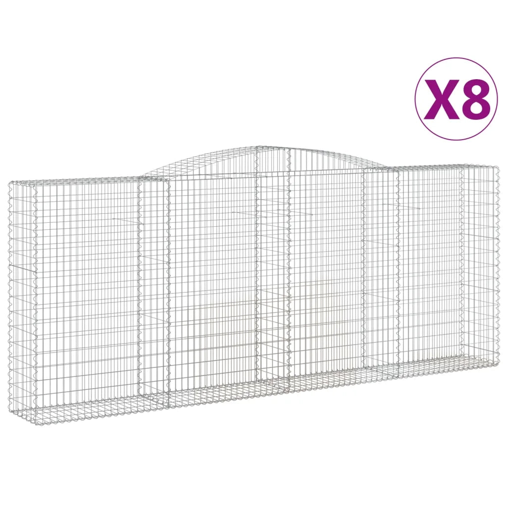 Cesti Gabbioni ad Arco 8 pz 400x50x160/180 cm Ferro Zincato 3147041
