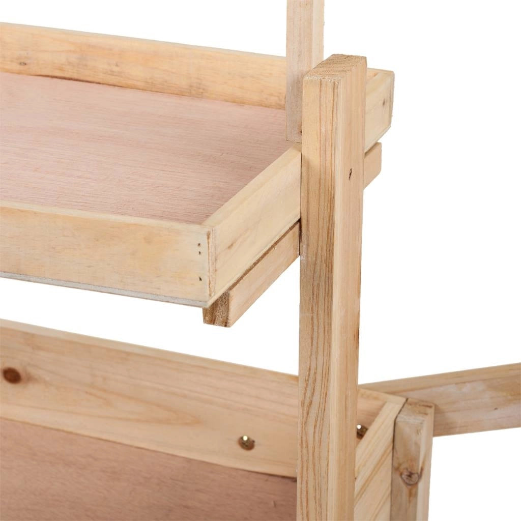 Carrello espositivo in legno marrone con lavagna 95x51x128h