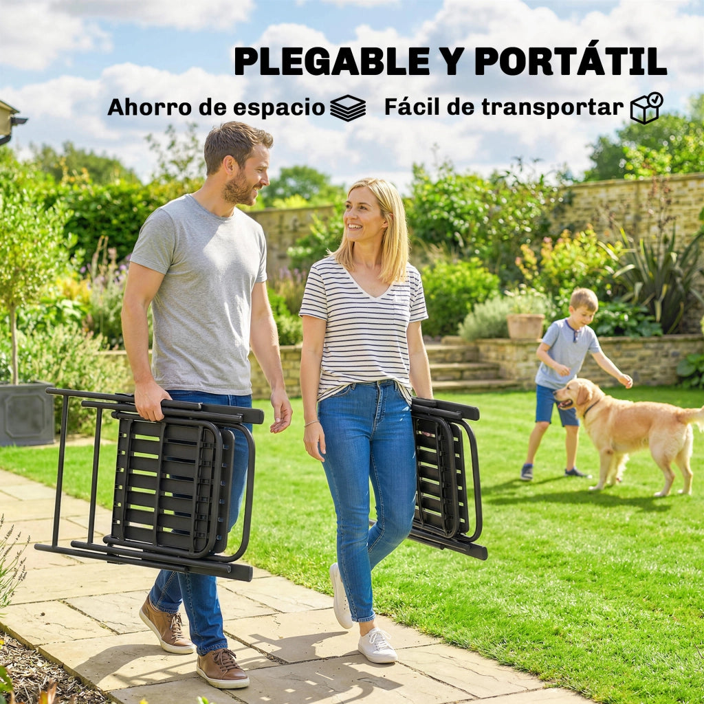 Sedie da giardino pieghevoli ¨C zephmum ¨C nere, metallo, 55x63x93 cm