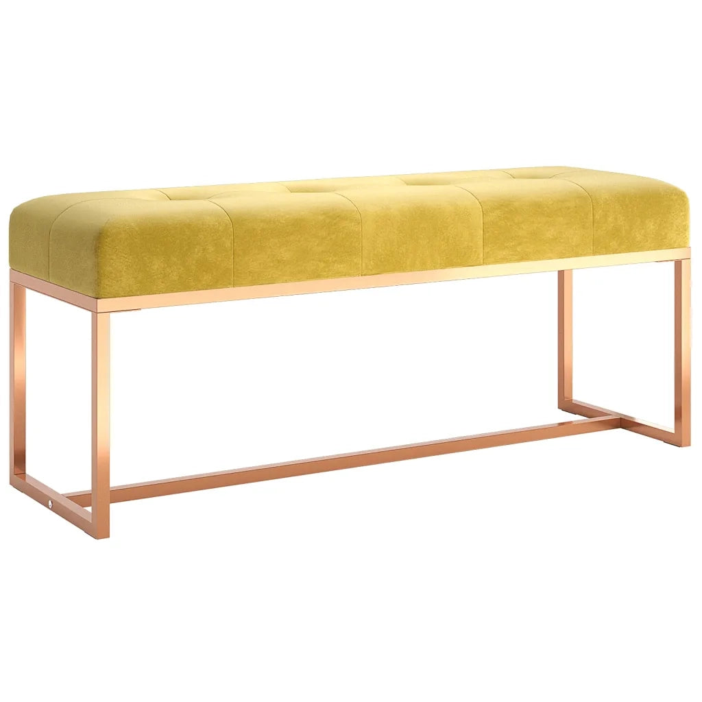 Panca Giallo Senape 110x36x45 cm in Velluto 350602
