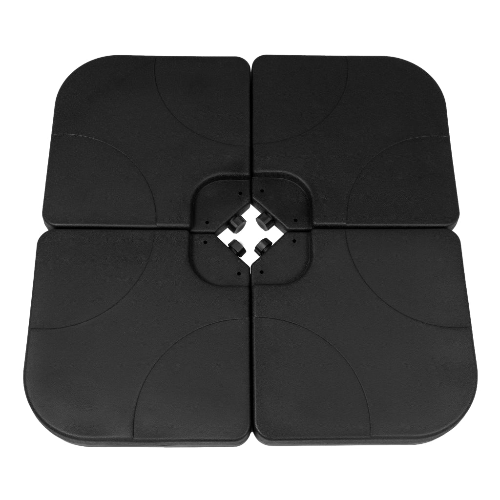 Set 4 Pesi Base Ombrellone Decentrato Quadrata Riempibile Nero