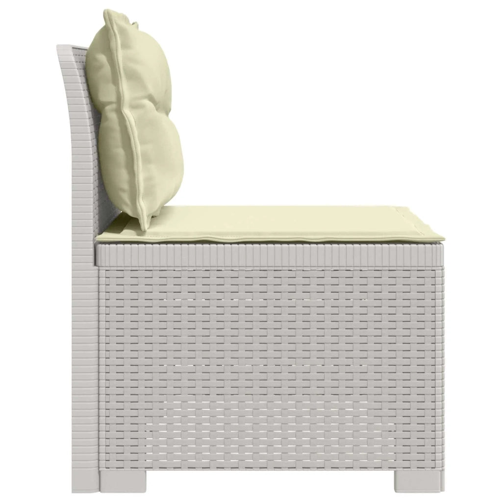 Divano da esterno-Divano da Giardino a 1 Posto con Cuscini Aspetto Rattan PP 473982