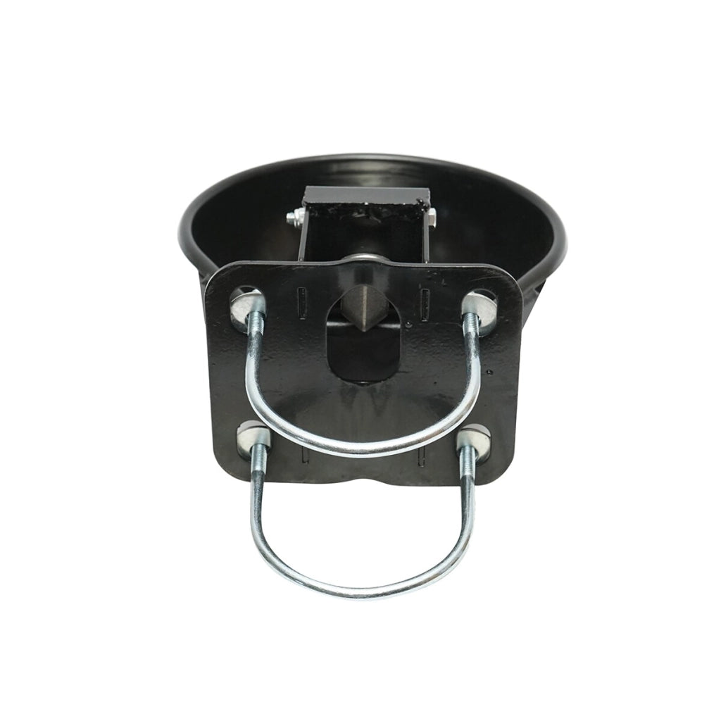 Abbeveratoio metallico 2,5L con linguetta in acciaio inox e accessori di fissaggio