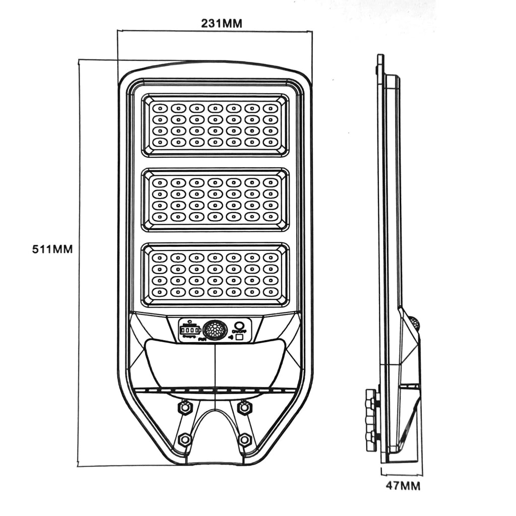 Armatura Stradale Solare LED 180W Sensore Crepuscolare IP65 Pannello Fotovoltaico Luce Sicurezza Viali Giardino Cancello