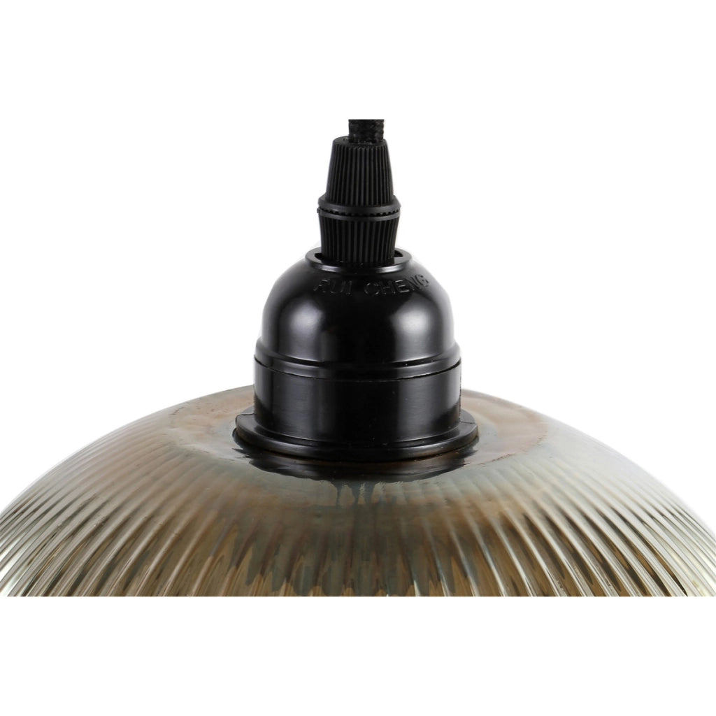 Lampada a sospensione Fred in vetro ambrato e oro
