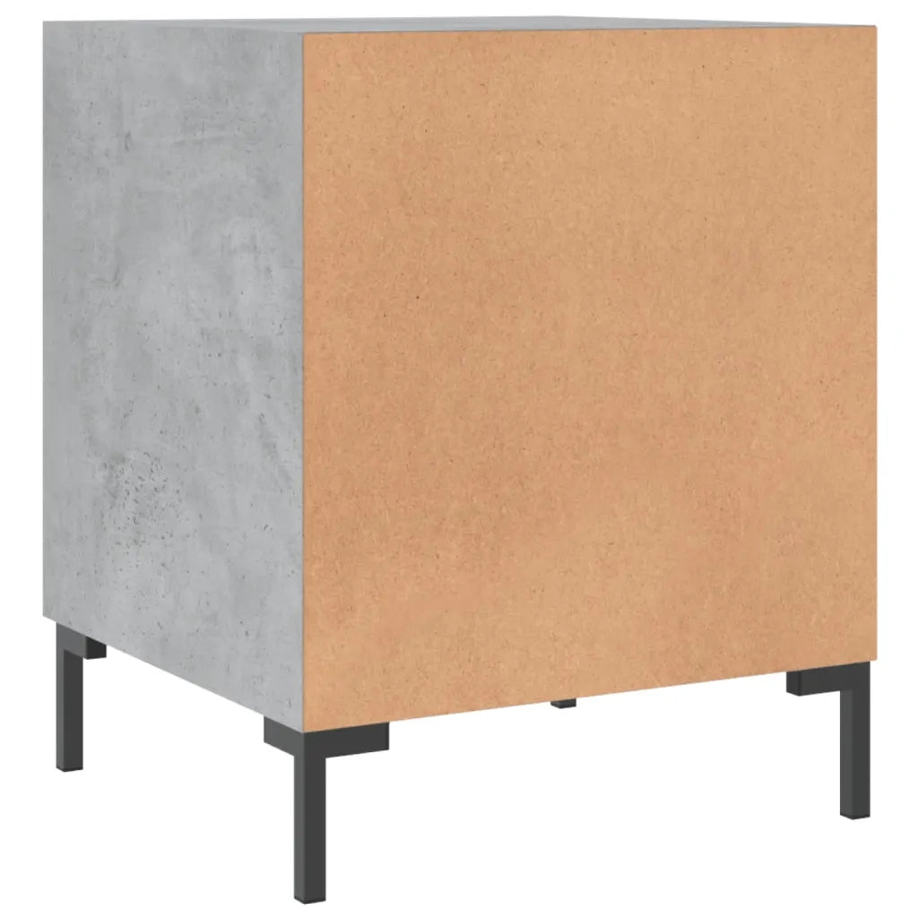 Comodini 2 pz Grigio Cemento 40x40x50 cm in Legno Multistrato 827573