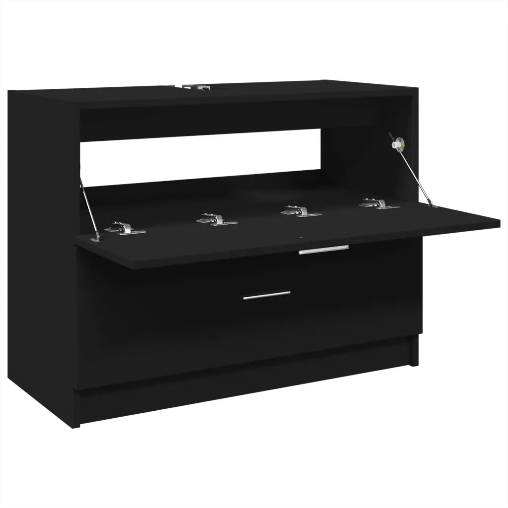 vidaXL Mobile Lavabo Nero 78x37x59 cm in Truciolare