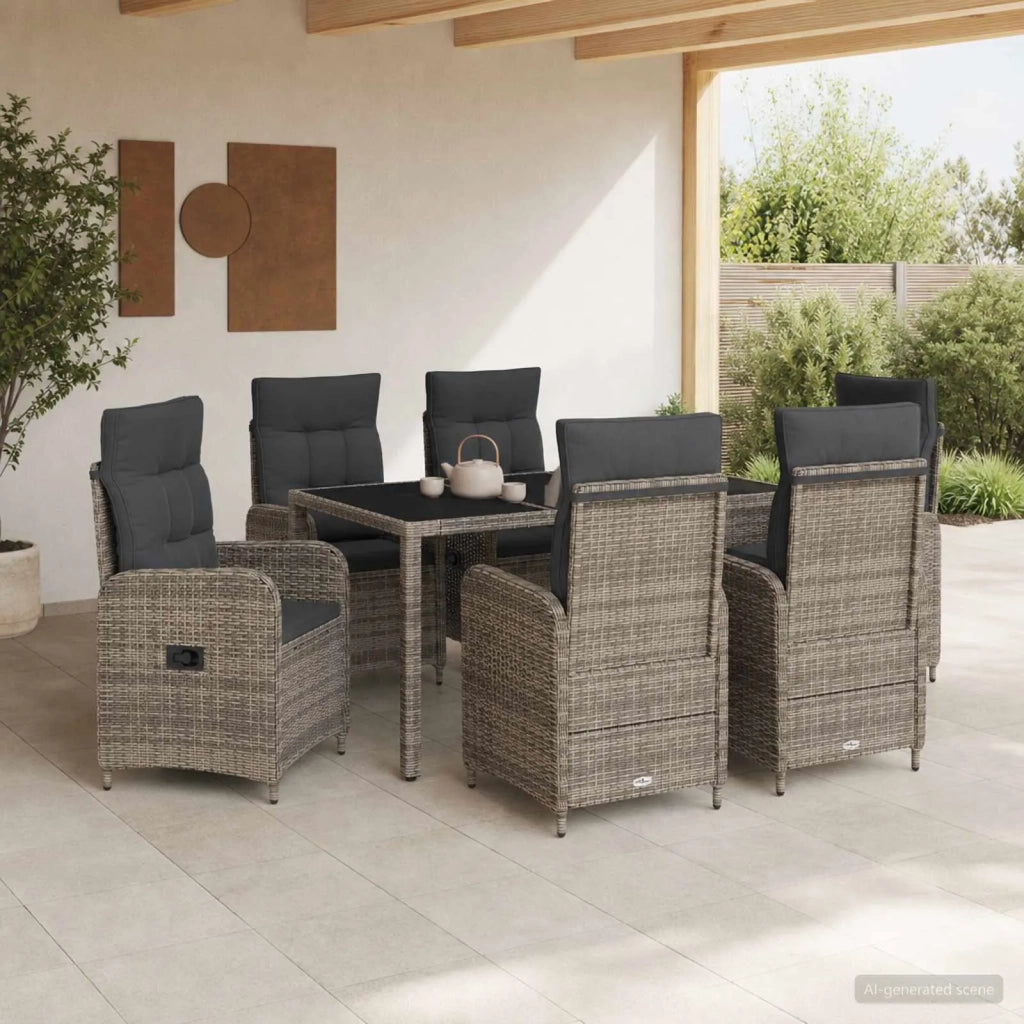 Set da pranzo per esterni 7 pz Grigio chiaro e grigio scuro 3422323