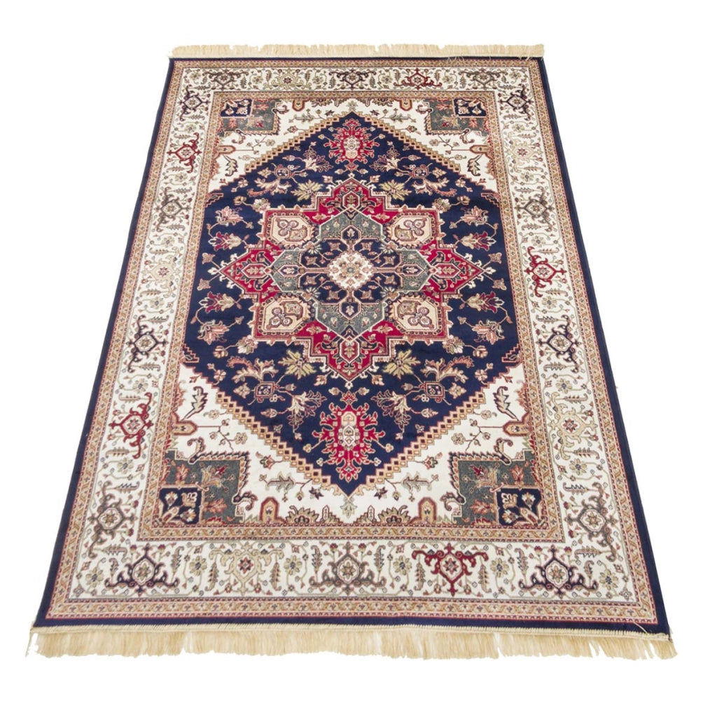 Tappeto RUBINE 304 Heriz BLU cm.160x230 disegno classico persiano stile orientale tradizionale. Tappeto salotto, soggiorno, camera da letto, ingresso, corridoio.