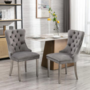Set 2 sedie Nikki - Xylo - velluto grigio gambe cromate