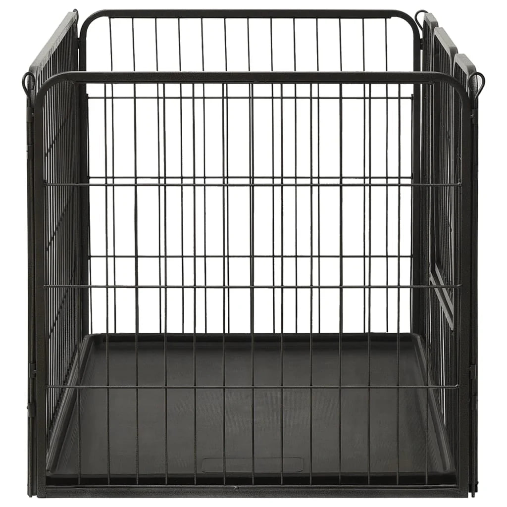 Recinto per cuccioli in acciaio 91,5 x 59 x 61 cm acciaio nero 02_0000570