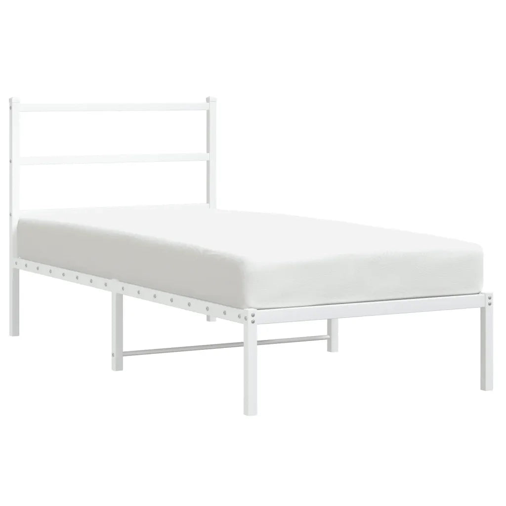 Giroletto con Testiera Metallo Bianco 90x200 cmcod mxl 134515