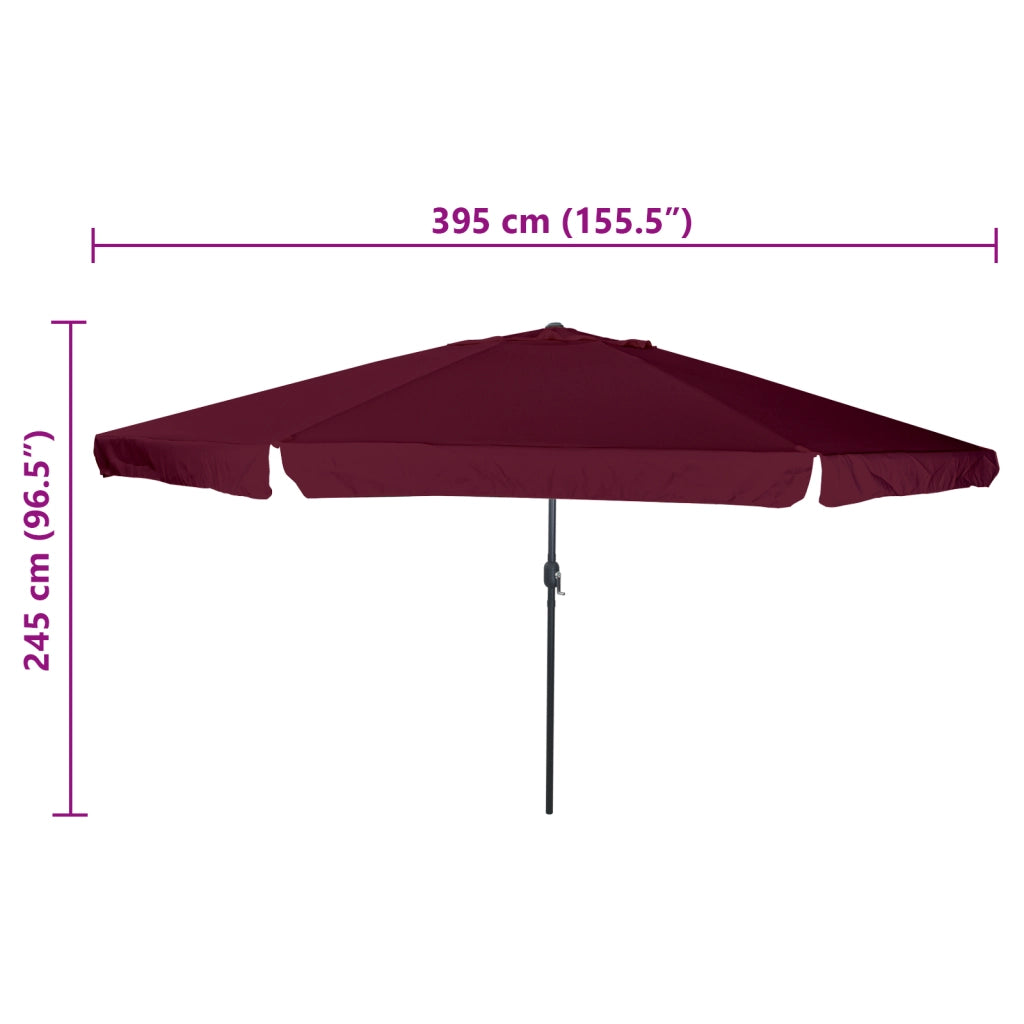 Ombrellone da Giardino Ã¸395x245 cm Bordeaux