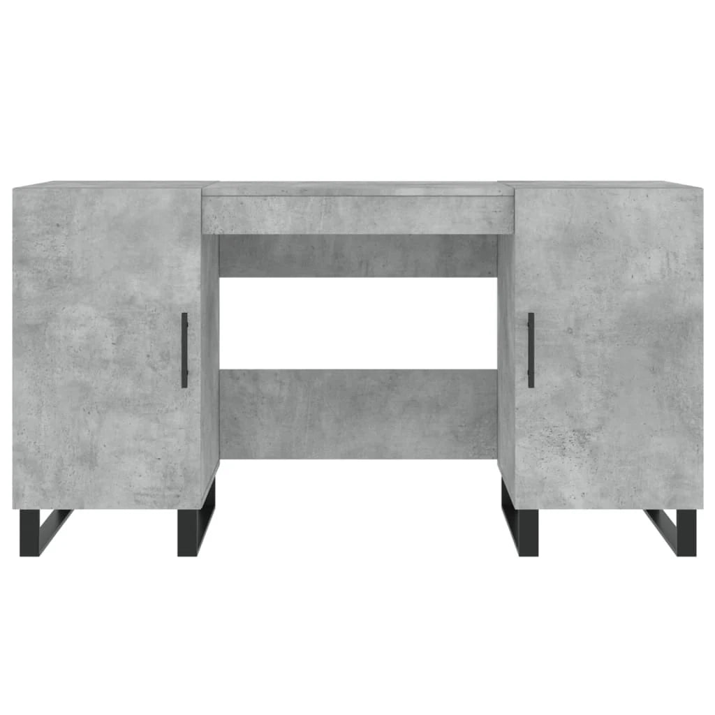 Scrivania tavolo postazione di lavoro mobile per computer studio 140 x 50 x 75 cm legno ingegnerizzato grigio 02_0023841