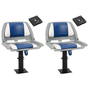 Sedili Barca con Supporto 2pz Altezza Regolabile Girevole 360Â°