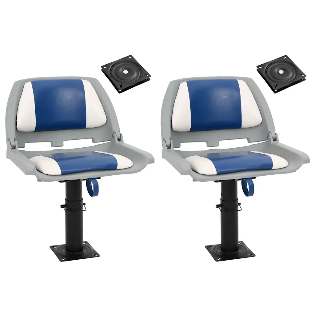 Sedili Barca con Supporto 2pz Altezza Regolabile Girevole 360Â°