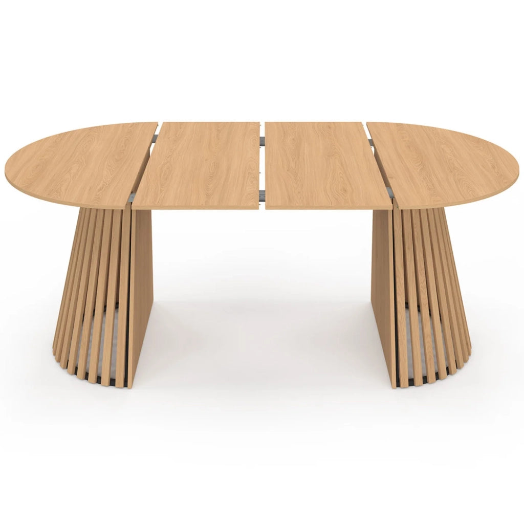 IDMarket - CARMEN tavolo da pranzo rotondo allungabile 4-10 persone gamba in legno 110-200 cm