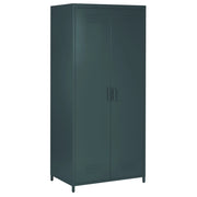 Mobiletto Portaoggetti Home Office Grigio Acciaio 2 Ante 4 Ripiani Design Industriale