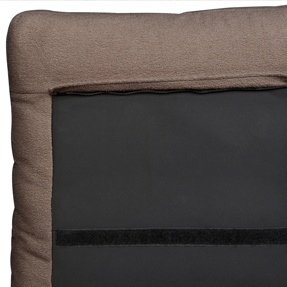 Letto matrimoniale imbottito in bouclè marrone 140 x 200 cm con rete a doghe stile moderno