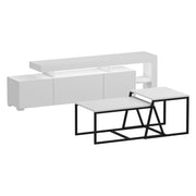 Gizzeria, set Mobili da Soggiorno Modulabile, Bianco