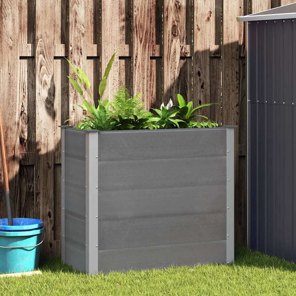 Letto Rialzato da Giardino in WPC 100x50x91 cm Grigio 43604