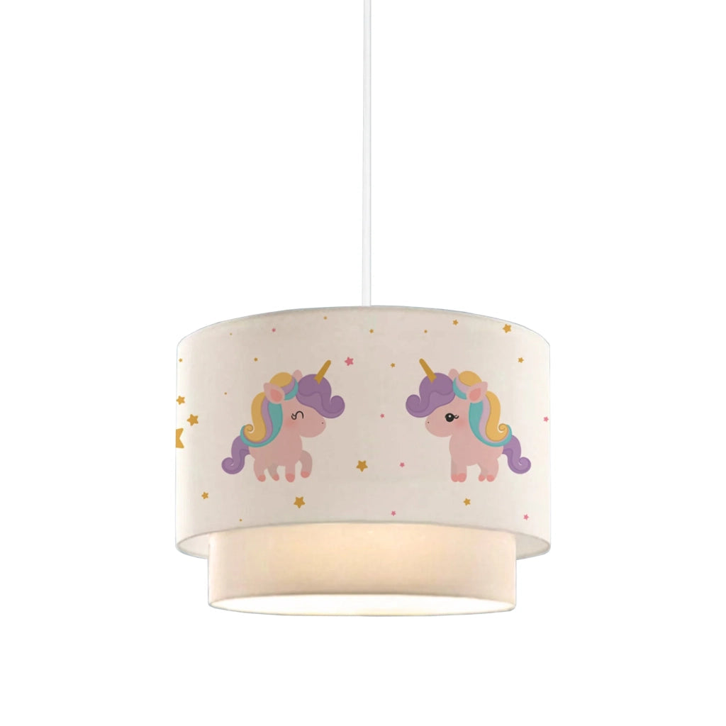 Lampadario a sospensione con design a forma di unicorno per bambini attacco E27 70 cm