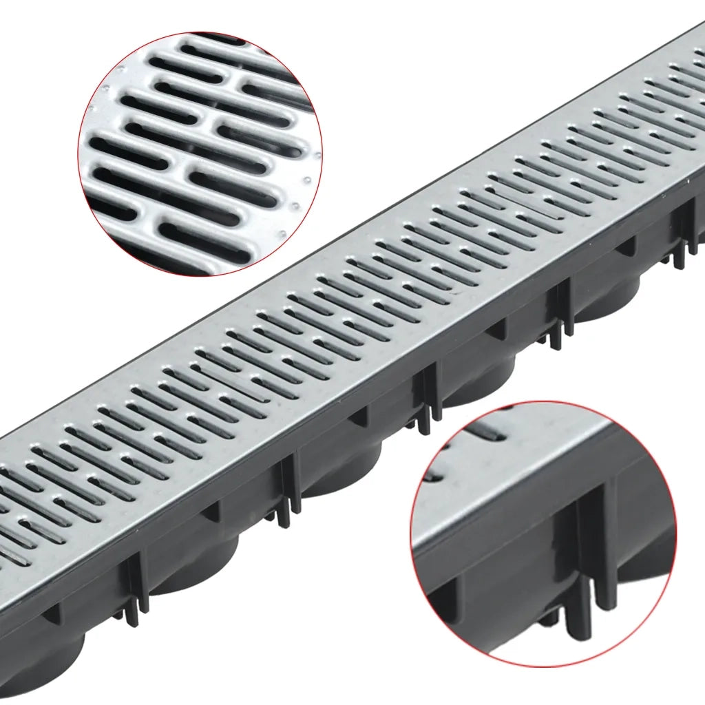 Canalette di Drenaggio 3 pz Acciaio Zincato 3 m 142877